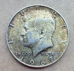 1967 Kennedy halber Dollar 40 % SILBER * AU - leicht getönt * *KOSTENLOSER VERSAND* - Bild 1 von 5