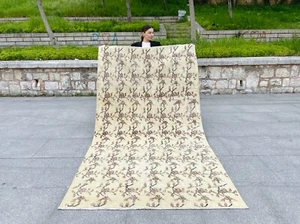 ART DECO RARE DESIGN HANDMADE WOOL VINTAGE RUG, 5x9 LIVING ROOM BEDROOM AREA RUG - Picture 1 of 12
