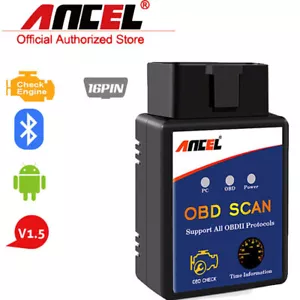 ANCEL ELM327 V1.5 Bluetooth Diagnostic Scan Tool OBD2 Code Reader Check Engine - Picture 1 of 12