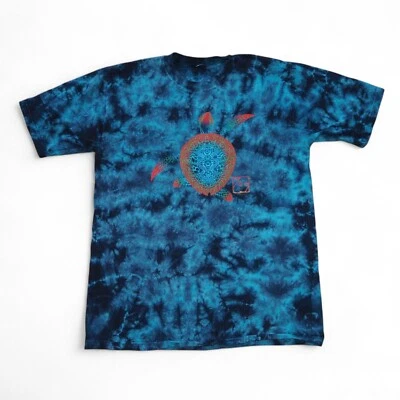 Camiseta Roger Dean X YES Vintage Tribal Turtle Tie Dye Azul Negra Unisex L RARA Foto 1 de 4