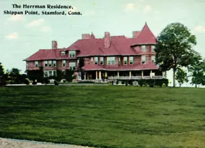 Stamford Connecticut Shippan Point Herrman Residenz Postkarte - Bild 1 von 3