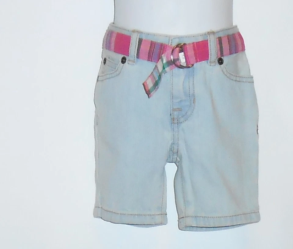 Pantalones Cortos de Denim American Living Girls Cintura Ajustable y Cinturón a Cuadros Lavado a Piedra 4 Nuevos con Etiquetas Foto 1 de 2