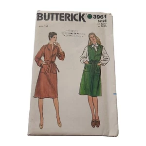 Vintage Butterick 3961 Pattern Womans Pullover Dress Jumper and Belt Sz 14 - Picture 1 of 5