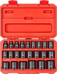 1/2 Inch Drive 6-Point Impact Socket Set, 23-Piece (10-32 Mm) | SID92322 - Picture 1 of 5