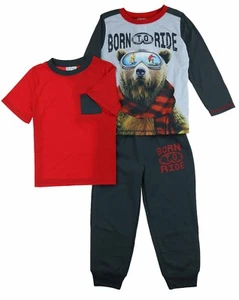 St. Eve Boy's 3 PC Mix Match Flame Resistant Pajama Sleep Set L 14/16 NWT Bear - Picture 1 of 2