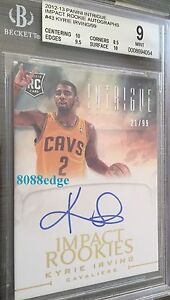 2012-13 INTRIGUE ROOKIE AUTO #43: KYRIE IRVING #21/99 ON CARD AUTOGRAPH RC BGS 9