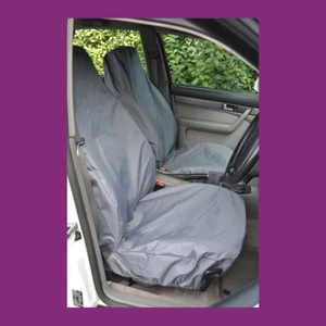 Front Pair Car Van Grey Waterproof LARGE Universal Airbag Compatible Seat Covers - Picture 1 of 4