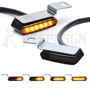 Motorcycle Flowing LED Turn Signal Handlebar Marker Lights For Harley Davidson - Picture 1 of 12