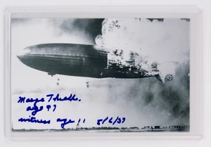 Foto firmada por Marge Thielke - Histórico testigo del desastre de Hindenburg 1937 - Imagen 1 de 2