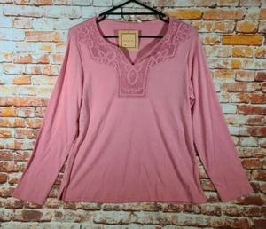BNWT Womens Sz L Noni B Melinda Long Sleeve Sea Pink Rib Tee Top RRP $49.99 - Picture 1 of 2