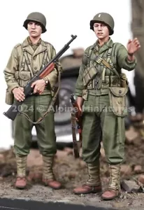 Alpine Mins 35323 US Infantry 2nd ID WW2 2 fig. set 1/35th Unpainted kit - Picture 1 of 8