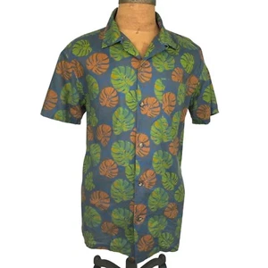 Mens Pendleton Blue Hawaiian Button Up Polo Short Sleeve Shirt Sz L - Picture 1 of 5