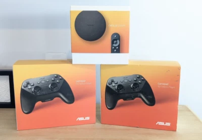 ASUS Google Nexus Player TV Streaming Device TV5001, controller, and 2 Game Pads - Image 1 of 4