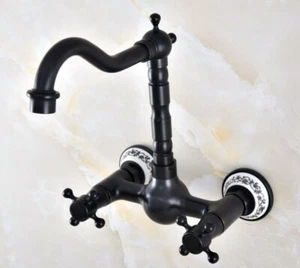 Oil Rubbed Bronzes Kitchen Bathroom Sink Faucet Swivel Spout Dual Handle Tap - Picture 1 of 8