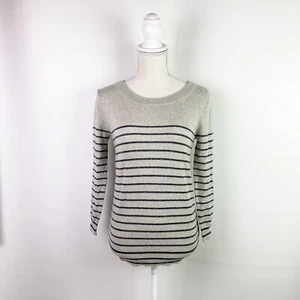 J. Crew Stripped Wool Sweater 3/4 Sleeve Gray Size XS - Picture 1 of 9