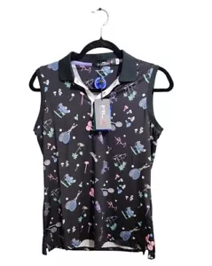 RLX Ralph Lauren Golf Pickleball schwarzes ärmelloses Poloshirt Damen Gr. S - Bild 1 von 7