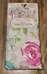 🌸🌺 Town & Country Spring Medley Floral Tablecloth 60X104 Shabby Chic Farmhouse - Picture 1 of 3