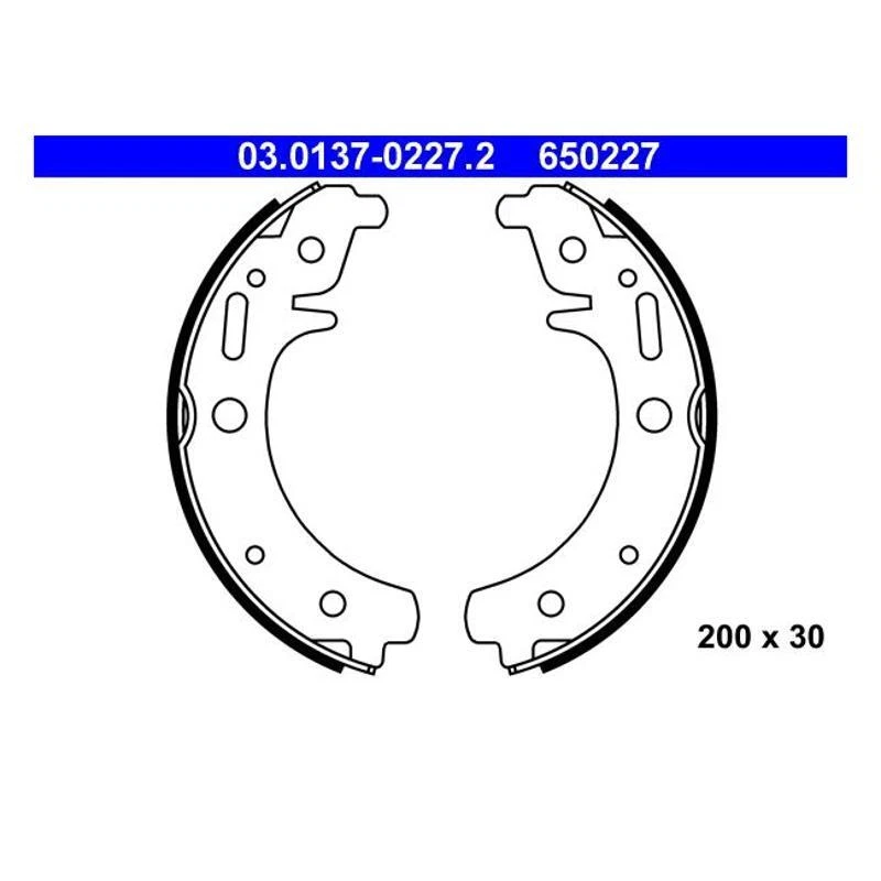 ATE 03.0137-0227.2 Jeu de Mâchoires Avant pour Trabant P 601 Universel - Photo 1/1