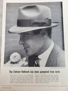 1955 Para hombre Stetson Hall.ark doce noventa y cinco sombrero de fieltro de colección anuncio de moda - Imagen 1 de 1
