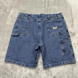 Wrangler pantaloncino uomo 40 blu falegname denim jeans jorts abbigliamento da lavoro tasche logo - Foto 1 di 10