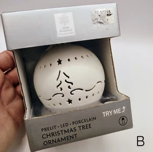 Winter Wonderland Porzellan LED beleuchtet Weihnachtsschmuck weiß Weihnachtsbaum  - Bild 1 von 5