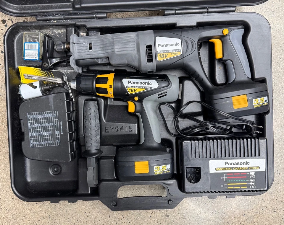 Panasonic Drill & Saw Combo Kit 18v 1/2EY6450 EY3544 EY0110 Very Good Condition - Image 1 of 4