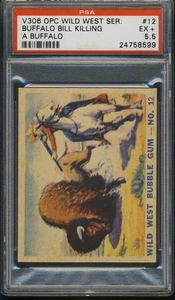 1930 V306 O-Pee-Chee Wild West #12 Buffalo Bill Killing a Buffalo PSA 5,5 - Bild 1 von 1