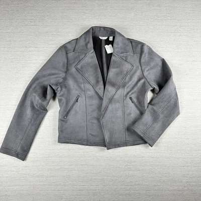 CATO Faux Suede Moto Jacket Gray Size Large New With tags - Image 1 of 4