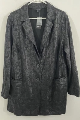 NUEVO Blazer Torrid para mujer talla 2/2X Ponte relajado serpiente negro estudio chaqueta de lujo Foto 1 de 4
