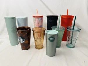 Starbucks Tumbler Cup To-Go LOT Coffee Tea Glass Plastic Rubber Colorful - Picture 1 of 24