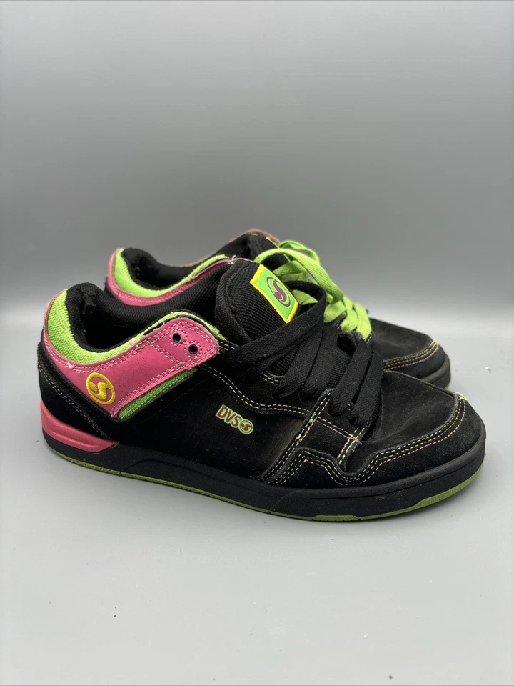 Vintage DVS Riker Skateboard Shoes Fat Tongue  Women’s Size 8 Y2K Pink Green - Image 1 of 4