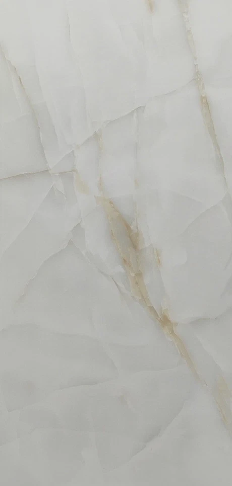 60x120cm Elegant White & Gold Pattern High Gloss Designer Tiles, - Image 1 of 1