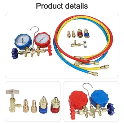 Professional Grade AC Diagnostic Kit High/Low Pressure Gauges Solid Brass Build - Image 1 of 4