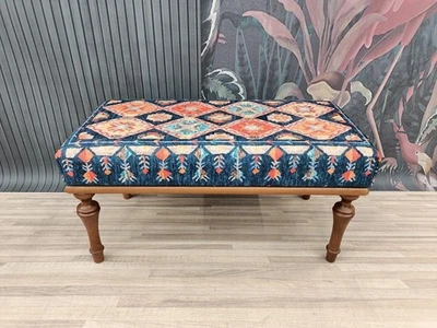 Handmade Upholstered Ottoman Bench Piano Bench Entry Bench Wood Work Bench - Image 1 of 4