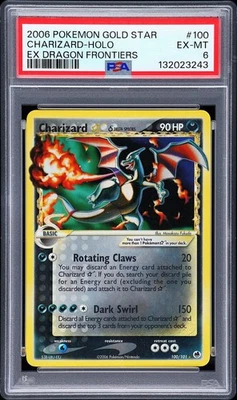 2006 POKEMON EX DRAGON FRONTIERS GOLD STAR #100 CHARIZARD-HOLO PSA 6 - Image 1 of 2