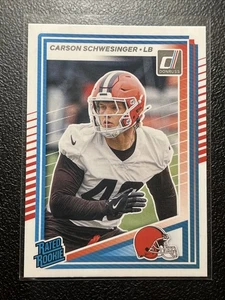 2025 Donruss Rated Rookie Carson Schwesinger (RC) #392 Cleveland Browns - Foto 1 di 2