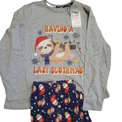 House of Fraser Women's Linea Sloth Christmas PJ'S Size 16-18 NWL - Image 1 of 3
