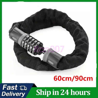 HEAVY DUTY STRONG MOTORCYCLE MOTORBIKE BIKE SECURITY CHAIN AND PADLOCK LOCK UK - Image 1 of 4