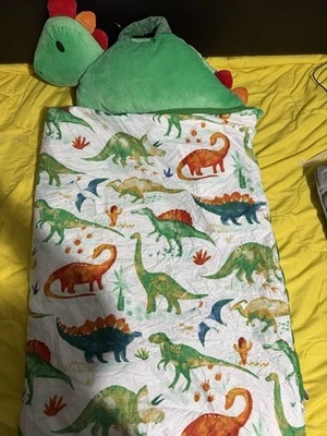 Saco de dormir Dino Primlect infantil com travesseiro, saco de dormir de pelúcia idades 3-6 anos - Imagem 1 de 3