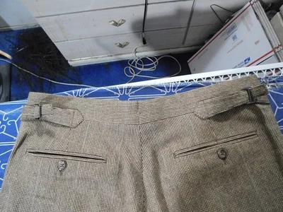 PANTALONES DE VESTIR POLO RALPH LAUREN TALLA 33 X 31 MARRÓN A CUADROS FRENTE PLANO LANA Foto 1 de 4