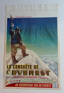 Conquete of the Everest Ed Hillary Tenzing Norgay Original Filmplakat 1953 - Bild 1 von 2
