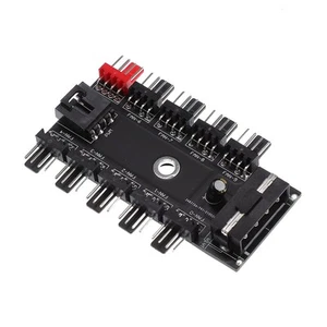 Computer Cooler Hub PC Fan Accessory PC Fan Hubs PC Case Fan Hub - Afbeelding 1 van 12
