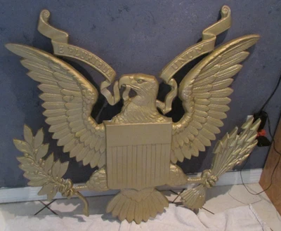 Vintage American Eagle Hanging Plaque 36” X 38" Approx. 30 lbs. From a Military - Image 1 of 4