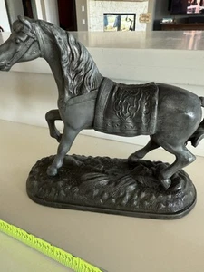Antik Vintage Metall Pferd Statue Guss Spelter Araber Pferd Figur 8,5" L - Bild 1 von 13