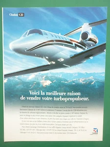 7/2000 PUB CESSNA AIRCRAFT TEXTRON AVION CITATION CJ2 BUSINESS JET FRENCH AD - Picture 1 of 1