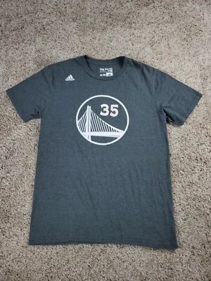 Camiseta Golden State Warriors Mediana Para Hombre Gris Adidas Manga Corta Kevin Durant Foto 1 de 4