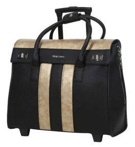 praktischer BOWATEX Damen Aktentrolley Tasche, Lehrertasche Trolley Schwarz/Gold - Bild 1 von 5