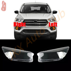 For Ford Kuga/Escape 2017-2019 Right&Left Headlight Clear Lens Cover+Sael Glue x