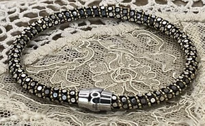 Vicenza Sterling Silver Mirror Diamond Cut Wrapped Bead Chin B Yellow 6 3/4” - Picture 1 of 6