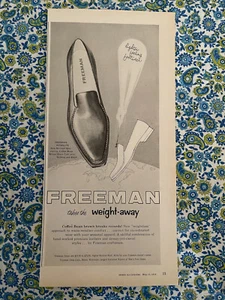 Vintage 1959 Freeman Shoes Print Ad Coffee Bean Brown Lighter Feeling Footwear - Picture 1 of 7